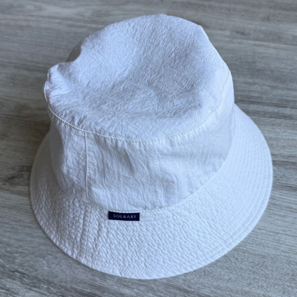 Solbari Bondi Bucket Hat UPF 50+ White with Cinch, Large / XLarge